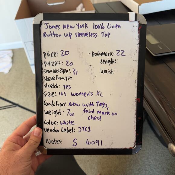 Jones New York 100% Linen Button Up Sleeveless Top US Women's XL - Picture 10 of 10